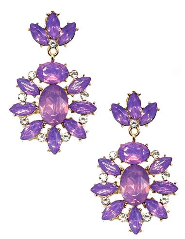 PENDIENTES DE FIESTA MORADOS LARGOS PARA BODAS Y EVENTOS