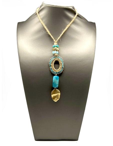 COLLARES AZULES PARA MUJER CON BONITO COLGANTE