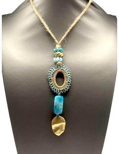 COLLARES AZULES PARA MUJER CON BONITO COLGANTE