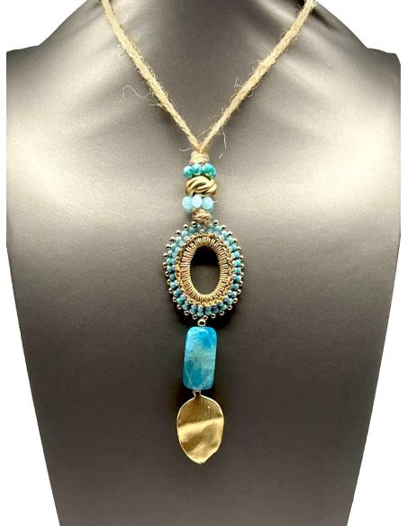 COLLARES AZULES PARA MUJER CON BONITO COLGANTE