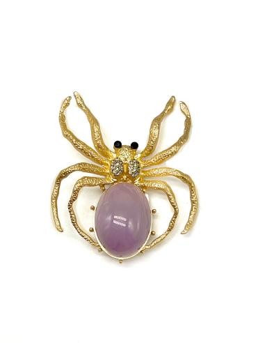 BONITOS BROCHES DE ARAÑA DORADA CON CUERPO ROSA