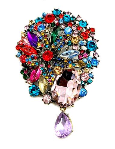 BROCHES DE PEDRERIA DE CIRSTAL EN VISTOSOS COLORES