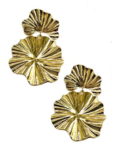 PENDIENTES DORADOS GRANDES Y LARGOS CON VISTOSAS HOJAS
