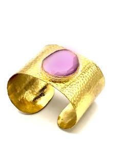 BRAZALETE ROSA EN ORO GRANDE PARA LOOKS GLAMUROSOS