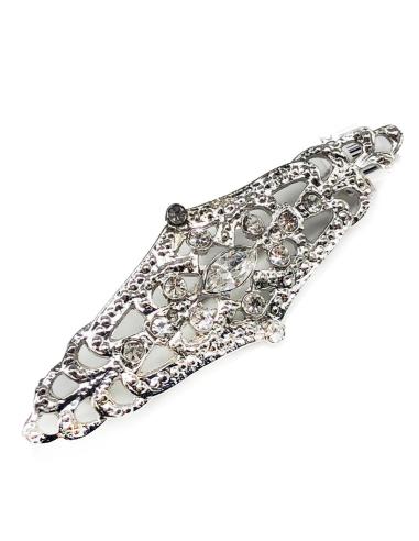 BROCHES PLATEADOS ELEGANTES CON ALFILER LARGO PARA MANTILLA
