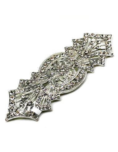BROCHES DE FIESTA PLATEADOS GRANDES CON ALFILER LARGO
