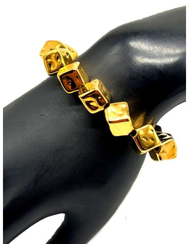 FABULOSAS PULSERAS DORADAS REPLETA DE CUADRADOS