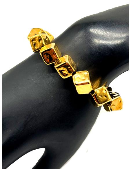 FABULOSAS PULSERAS DORADAS REPLETA DE CUADRADOS