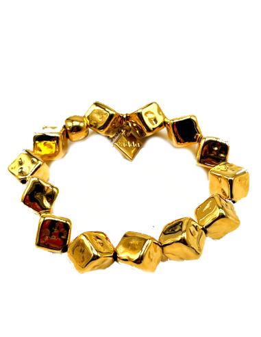FABULOSAS PULSERAS DORADAS REPLETA DE CUADRADOS