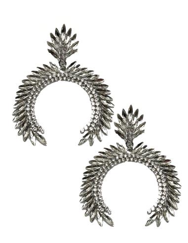 PENDIENTES LARGOS CON ESPECTACULAR DISEÑO DE MEDIA LUNA