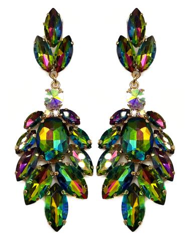 PENDIENTES LARGOS DE FIESTA EN VERDE TORNASOL