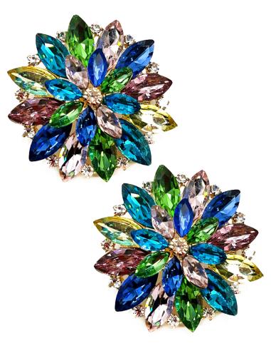 PENDIENTES ELEGANTES EN TONOS PASTEL CON ROSETON VINTAGE