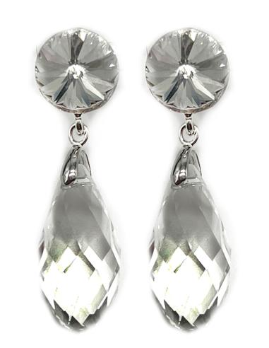 PENDIENTES ELEGANTES CON DELICADA LAGRIMA DE CRISTAL