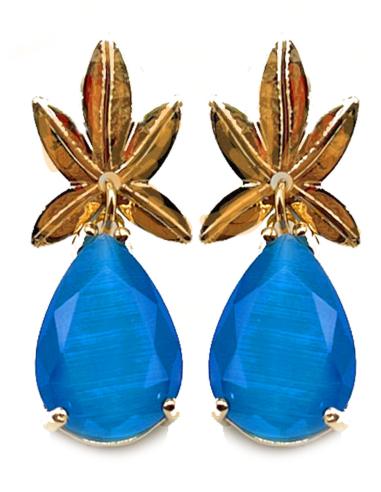 PENDIENTES PEQUEÑOS AZUL TURQUESA DISEÑO FINO DE LAGRIMA