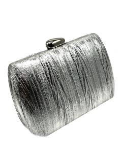 CLUTCH DE FIESTA PLATEADO CON ACTUAL TEXTURA EFECTO ARRUGADO