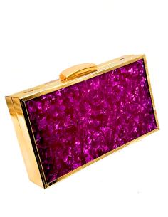 BOLSOS DE FIESTA MORADOS CAJA RIGIDA IMITACION CAREY