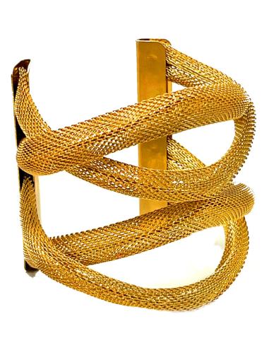BRAZALETES DORADOS GRANDES ESTILO AFRICANO TRIBAL