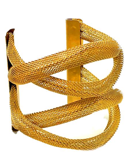 BRAZALETES DORADOS GRANDES ESTILO AFRICANO TRIBAL