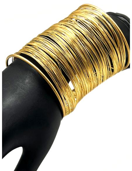 BRAZALETES DORADOS GRANDES ESTILO AFRICANO TRIBAL