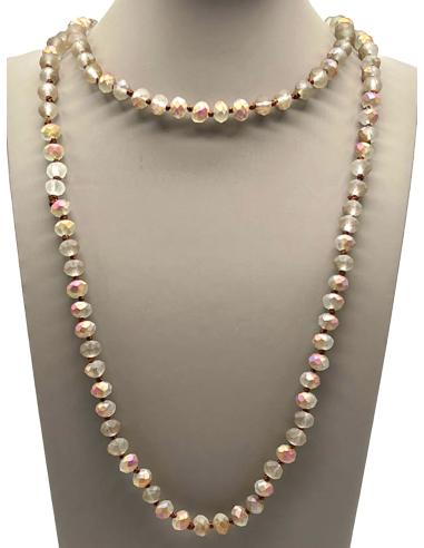 COLLAR LARGO DE CRISTAL EN TONO AHUMADO FACIL DE CONJUNTAR