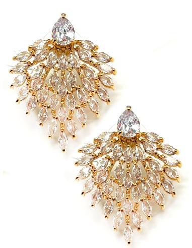ELEGANTES PENDIENTES DORADOS PARA BODAS ALTA BISUTERIA