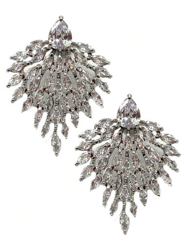 ELEGANTES PENDIENTES PLATEADOS PARA BODAS ALTA BISUTERIA