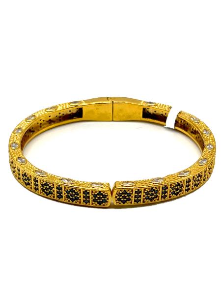 PULSERA BAÑADA EN ORO INSPIRACIÓN ANDALUSÍ ALTA BISUTERÍA CENEFA NEGRA