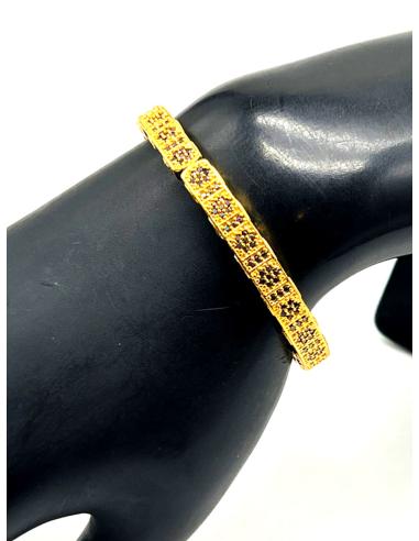 PULSERA BAÑADA EN ORO INSPIRACIÓN ANDALUSÍ ALTA BISUTERÍA CENEFA NEGRA