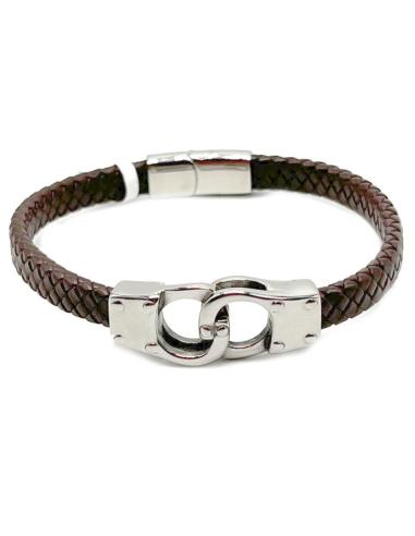 PULSERAS PARA HOMBRE MARRONES DECORADAS CON ESPOSAS