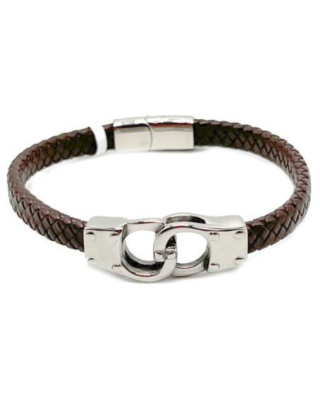 PULSERAS PARA HOMBRE MARRONES DECORADAS CON ESPOSAS