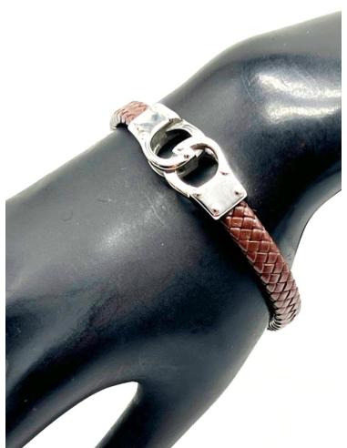 PULSERAS PARA HOMBRE MARRONES DECORADAS CON ESPOSAS
