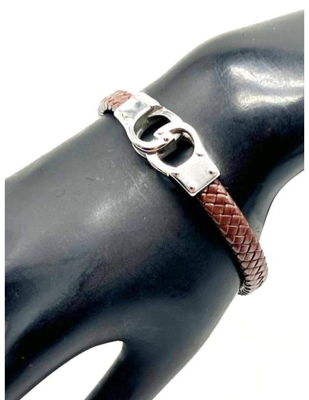 PULSERAS PARA HOMBRE MARRONES DECORADAS CON ESPOSAS