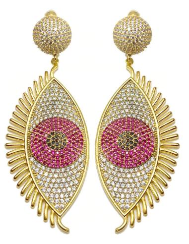 PENDIENTES ORIGINALES CON VISTOSO OJO DECORADO CON CIRCON