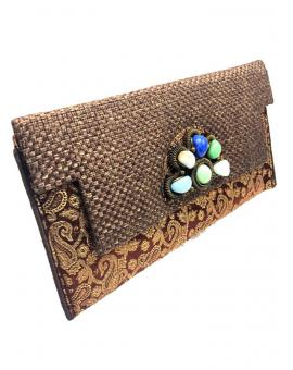 BOLSOS GRANATES DE FIESTA ORIGINAL CARTERA DECORADA EN VERDE