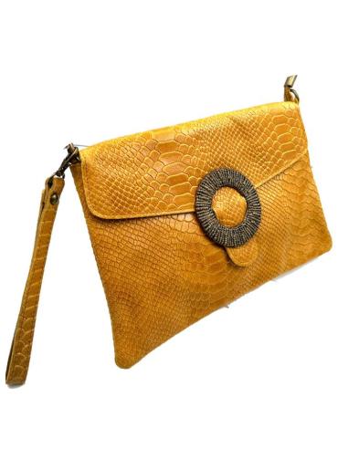 BOLSO CAMEL DE PIEL EFECTO SERPIENTE MUY ESTILOSO PARA USO DIARIO