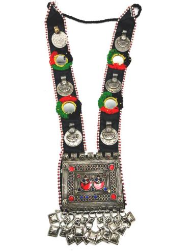 COLLARES ETNICOS LARGOS BABERO TEXTIL DE INSPIRACION AFGANA