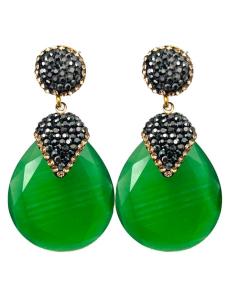 PENDIENTES VERDE MANZANA LARGOS OVALADOS IDEALES PARA VERANO