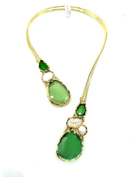COLLARES DORADOS CON ESPECTRACULAR DISEÑO DE PEDRERIA