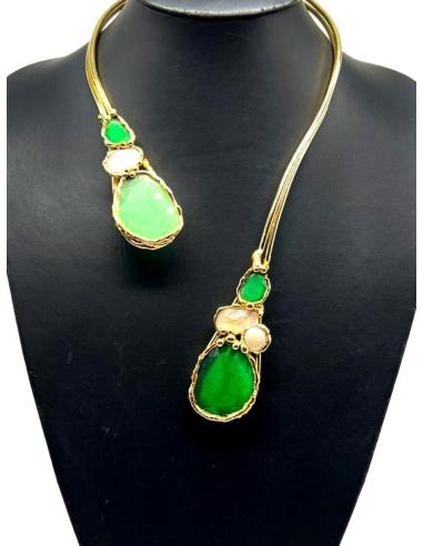 COLLARES DORADOS CON ESPECTRACULAR DISEÑO DE PEDRERIA