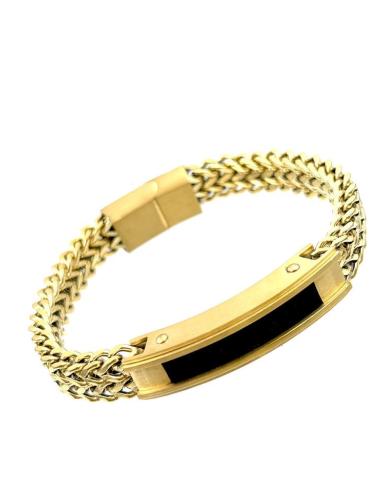 PULSERAS HOMBRE EN ACERO BAÑADO ORO