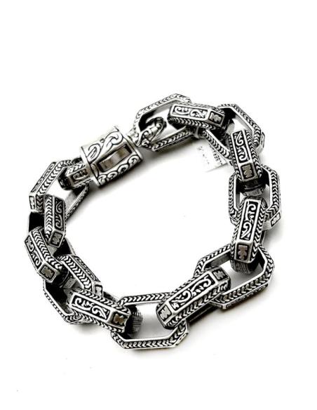 PULSERAHOMBRE CADENA DE ESLABONES GRABADOS