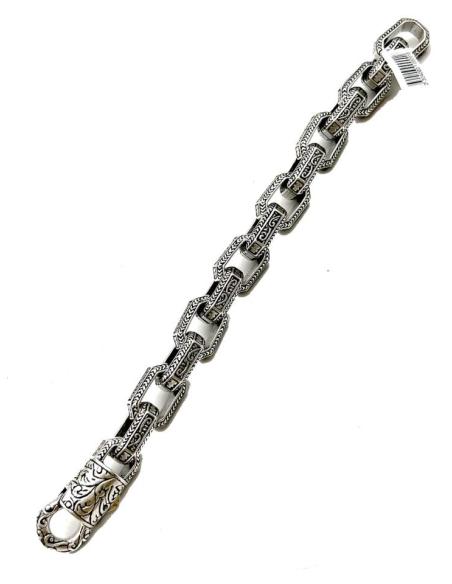 PULSERAHOMBRE CADENA DE ESLABONES GRABADOS