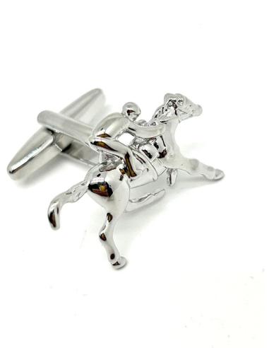 GEMELOS DE CAMISA DE HOMBRE CON CABALLO DE CARRERAS