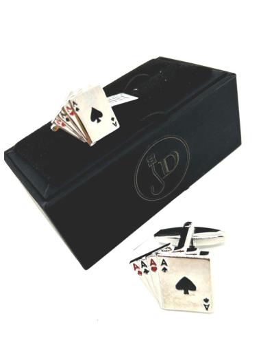 GEMELOS PARA CAMISAS DE HOMBRE CON CARTAS DE POKER