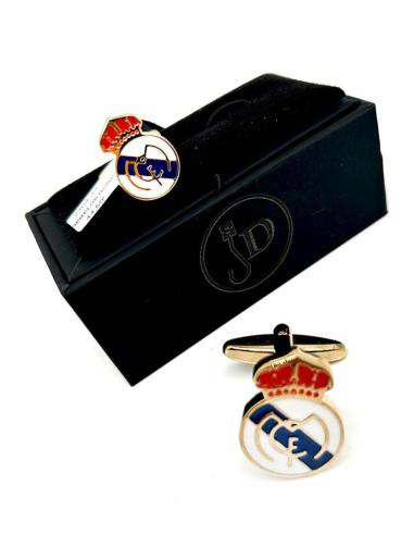 GEMELOS DE CAMISA DE HOMBRE CON INSIGNIA REAL MADRID