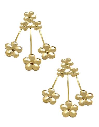 PENDIENTES DORADOS PARA BODAS DISEÑO FRESCO DE FLORES