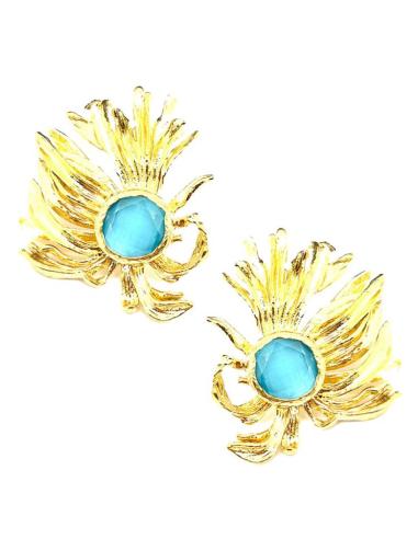 PENDIENTES MUJER COLECCION ALGAS MARINAS Y PIEDRAS DE COLOR
