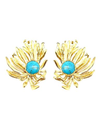 PENDIENTES MUJER COLECCION ALGAS MARINAS Y PIEDRAS DE COLOR