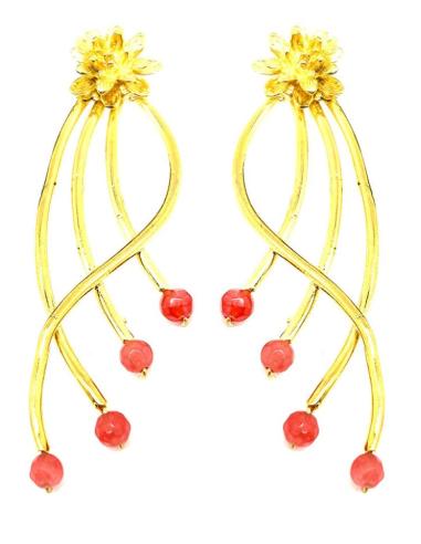 PENDIENTES DORADOS LARGOS DISEÑO ACTUAL PARA INVITADA DE BODA