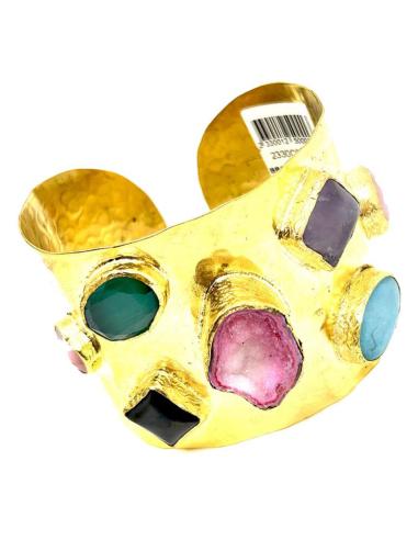 FABULOSOS BRAZALETES DORADOS CON PEDRERIA DE COLORES
